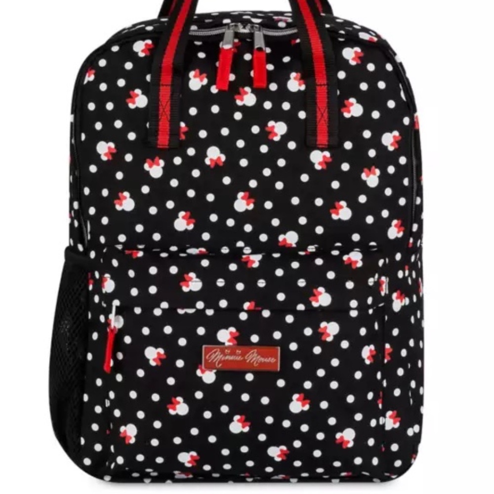 Disney Minnie Mouse Dots Black Backpack NWOT